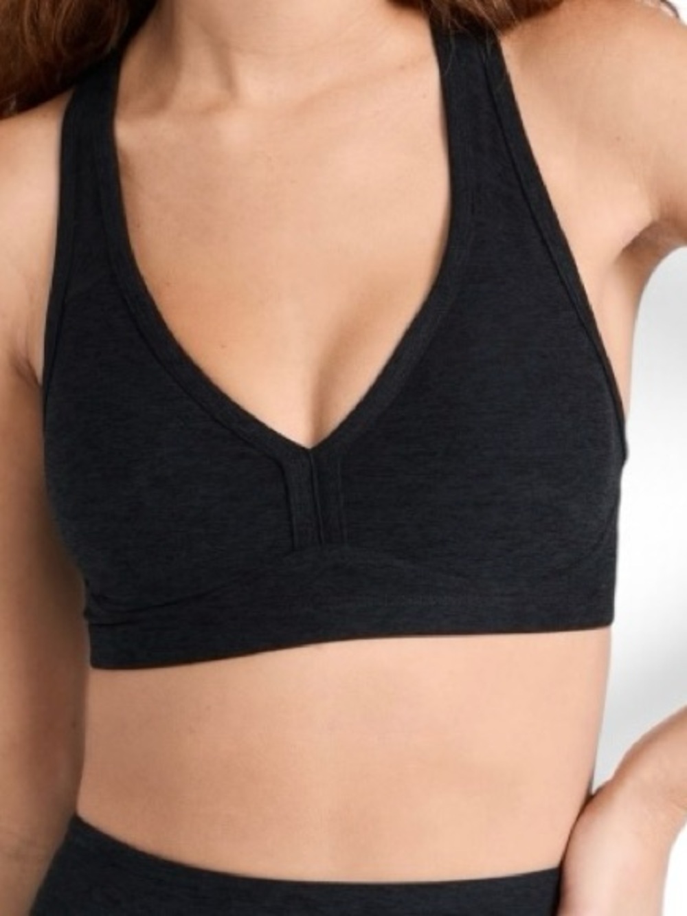 BEYOND YOGA Spacedye Lift Your Spirits Sports Bra in Darkest Night Size Medium